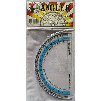 Image of Tarquin Protractor 2 Sided 180 Degree Ruler, Plastic, Modern Style, Metric Measurement System
