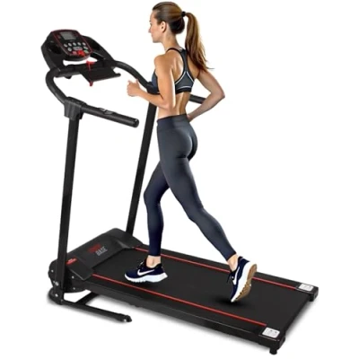 Image of SereneLife Folding Treadmill Foldable Home Exercise Machine, Cardio Fitness Equipment for Walking &amp; Running, Motorized Electric Treadmill, w/LED Screen, 12 Modes, Bluetooth Connectivity, 10.4KM/H