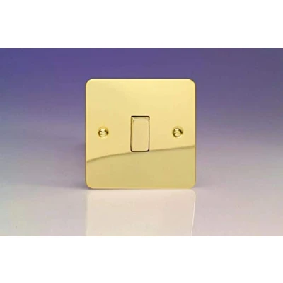 Image of XFV1D Varilight Ultra Flat Plate Polished Brass 1 Gang Light Switch