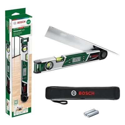Image of Bosch Digital Angle Finder UniversalAngle (Measure and Transfer Angles up to 220 Precisely, with Integrated Calculation Function for mitre Angles, in E Commerce Cardboard Box)