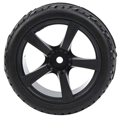 Image of RC Car Tires, 4Pcs Rubber Tires Wheels with Plastic Rims Wheel 5 Spoke Tyres for 1/10