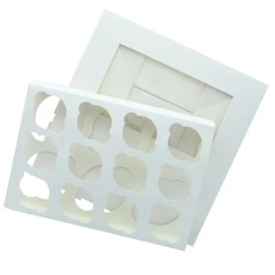 Image of Culpitt 6 Hole Cupcake Box, 5 Pack, White Boxes For Carrying And Displaying Tasty Muffins, Fairy Cakes, Treats. Made in the UK