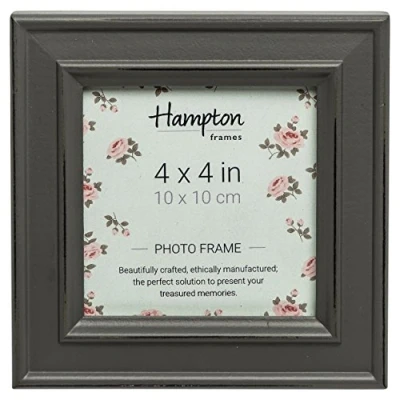 Image of Hampton Frames PALOMA Distressed Square Picture Photo Frame Grey 4x4 (10x10cm) PAL301944G