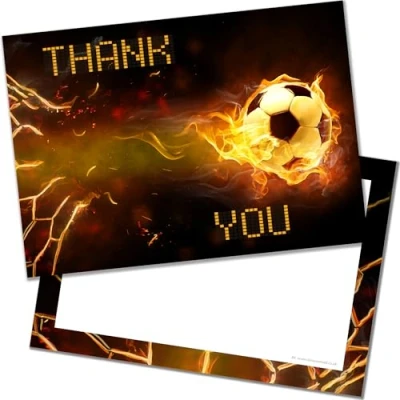 Image of 20 x Football Thank You Cards A6 Postcard Style with Envelopes