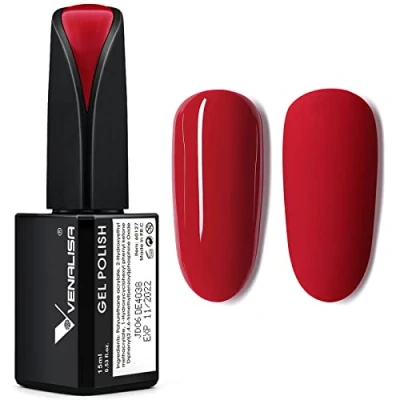 Image of VENALISA Red Gel Polish UV Nail Lamp Durable Manicure Soak Off 15 ml