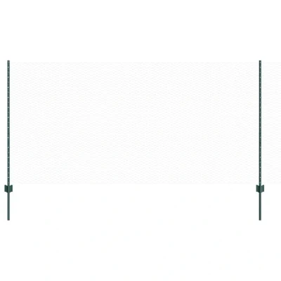 Image of vidaXL Fence Posts 11 pcs U Channel Green 120 cm Steel