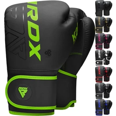 Image of RDX Kids Boxing Gloves Sparring and Muay Thai Maya Hide Leather, KARA Patent Pending Junior Training Mitt for Kickboxing, Punch Bag, Focus Pads, MMA, Pad, Double End Ball Punching Fight