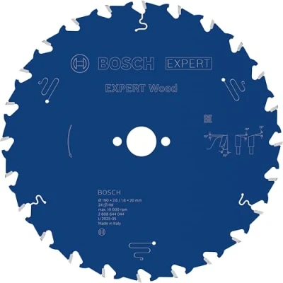 Image of Bosch 2608644044 EXWOH 24 Tooth Top Precision Circular Saw Blade, 0 V, Blue