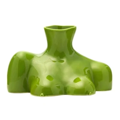 Image of Bright ceramic half body art vase, decoration, home living room hydroponic flower arrangement ornament (1PCS) A