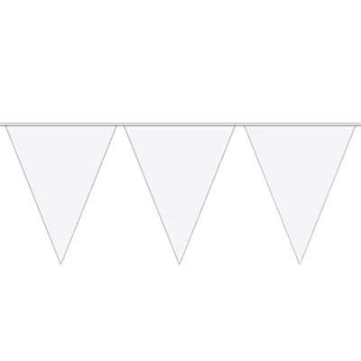 Image of Bunting mini White 3m, 3 metres 12 Triangle flags measuring 15x11cms