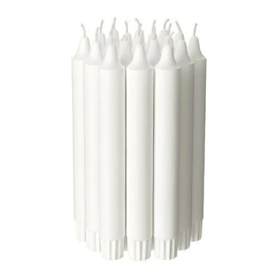 Image of JUBLA 3 x Unscented chandelier candle, white, Pack of 20, Diameter: 22 mm Height: 19 cm Burning time: 6 hr.