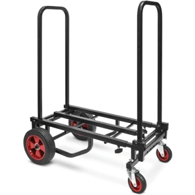 Image of Pyle, Adjustable Professional Equipment Cart, Heavy Duty Trolley, 8 in 1 Foldable and Lightweight Platform Truck, Flatbed Extends Up to 70 cm 112 cm, Black