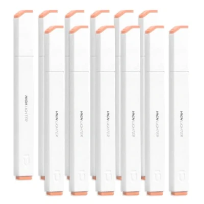 Image of M&amp;G Light Orange Highlighter, 12 Pack High Lighters Highlighters No Bleeds Highliters Pens Neon Soft Bulk Clear View Bright Tip Marker for Books Home Office, Square