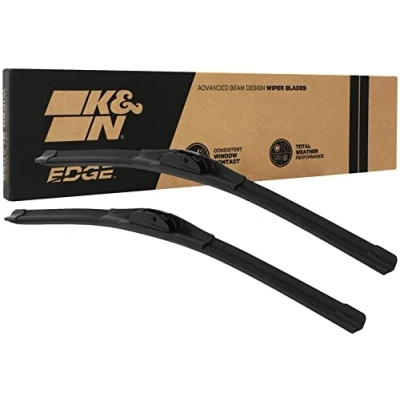 Image of K&amp;N EDGE Wiper Blades: All Weather Performance, Superior Windshield Contact, Streak Free Wipe Technology: 22&quot; (Pack of 2)