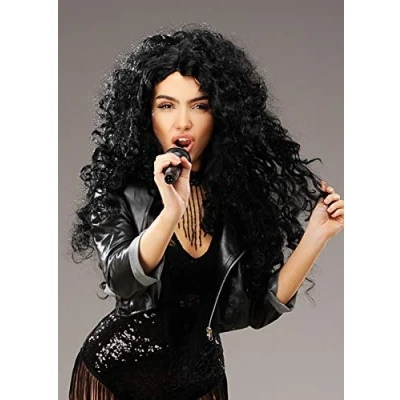 Image of Magic Box Cher Style 1980s Long Big Black Curly Wig