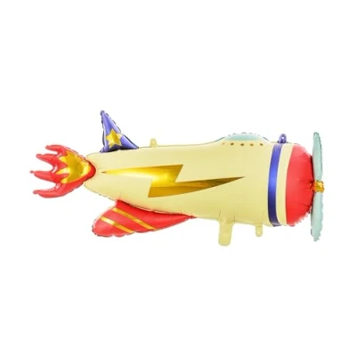 Image of Aeroplane Foil Party Balloon, Boys Balloon Gift, Childrens Birthday Holiday Decoration Helium or Air