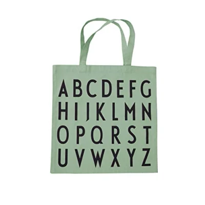Image of Design Letters Favourite Tote Bag ABC Green 100% Organic Cotton Shoulder for Women, Oeko tex Certified, Reusable Shopper Women Available in Fashionable Colors