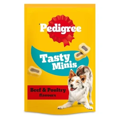 Image of Pedigree Tasty Bites Dog Treats Chewy Slices with Beef 155 g (Pack of 8)