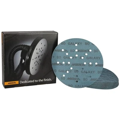 Image of Mirka Galaxy Sanding Paper 225 mm Hook &amp; loop Grit 80 / for Long Neck Sanders 25 Discs