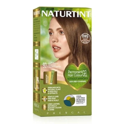 Image of Naturtint Permanent Hair Colour Gel 6WG Radiant Golden Dark Blonde, Plant Enriched, Ammonia Free, Long Lasting Grey Coverage and Colour, Nourishment Protection