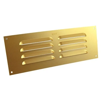 Image of SmartHome 9&quot; x 3&quot; Louvre Vent Brass Anodised Aluminium/Metal Ventilation Grille Cover