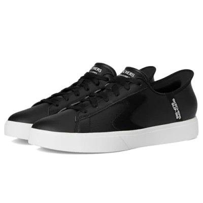 Image of Skechers Men&#039;s Hands Free Slip ins Eden LX STRANDO Sneaker, Black Duraleather/White Trim, 6.5 UK