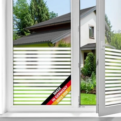 Image of d c fix window film privacy Linia static cling 67,5 cm x 1,5 m frosted glass sticker opaque for home, kitchen, bathroom &amp; office