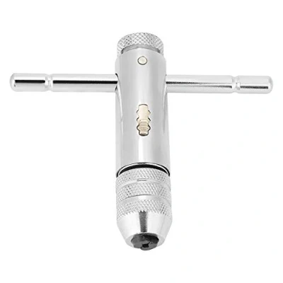 Image of T Handle Ratchet Tap Wrench, Adjustable Bar Hand Machine Ratcheting Screw Shaped Tapping Thread Metric Plug Tapper Tool ,Tap &amp; Die Set (M3 M8)