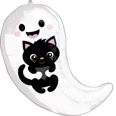 Image of Amscan Anagram 4195101 Halloween Ghost &amp; Kitty Cuties Shape Foil Balloon 19&quot;