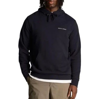 Image of Lyle &amp; Scott Loopback Embroidered Hoodie Dark Navy L
