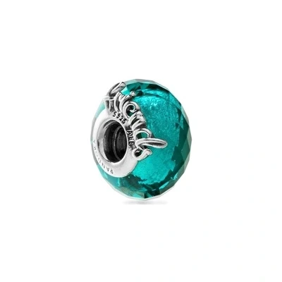 Image of Pandora Moments Always friends sterling silver charm with faceted green Murano glass foil