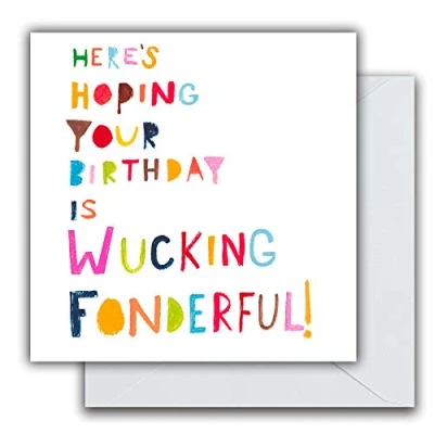 Image of Emotional Rescue Funny Birthday Card, Humorous Card For Birthday, Wucking Fonderful! Rainbow Greetings Him, Her, Them