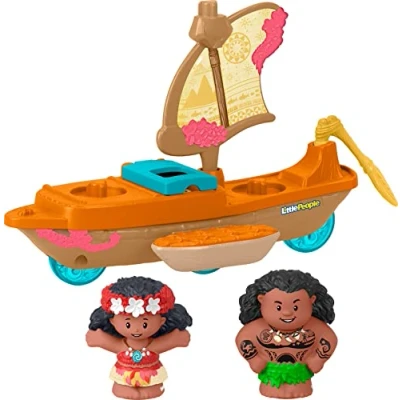 Image of Fisher Price Little People Disney Princess Moana &amp; Maui&#039;s Canoe
