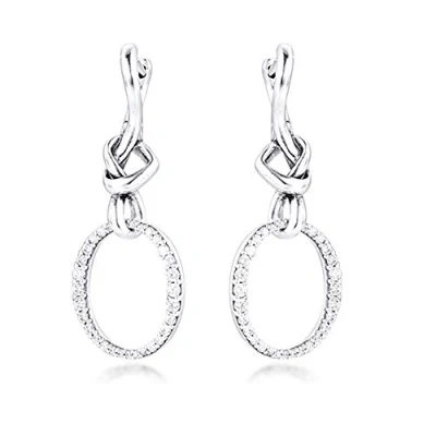 Image of PANDOCCI 2020 Mother Day Gift Knotted Heart Drop Earring for Women 925 Silver DIY Fits Original Pandora Bracelets Charm Fashion Jewelry