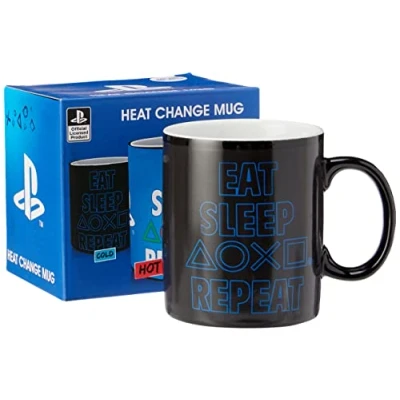 Image of GB eye Playstation Sleep Repeat Heat Change Mug