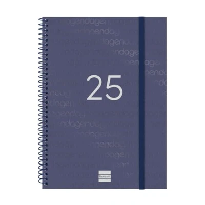 Image of Finocam Spiral Agenda Year 2025 Week to View Vertical January December (12 months) Spanish Blue