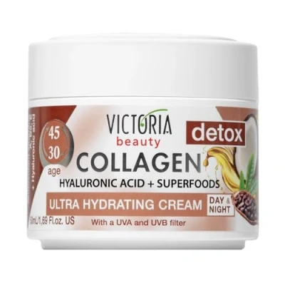 Image of Victoria Beauty Face Cream for Mature Skin (Age 30 45) Day and Night Anti Wrinkle Moisturiser with Collagen,Hyaluronic Acid, Retinol Superfoods UVA/UVB Filter, 50ml