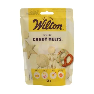 Image of Wilton Candy Melts White: Melting with Sweet Creamy Flavour for Molding, Dipping and Decorating, Optimal Cake Pops, Candies, Cakes Coating Treats 125 g