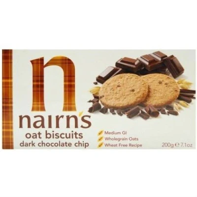 Image of (10 PACK) Nairns Dark Choc Chip Oaty Biscuits 200g 10 PACK BUNDLE
