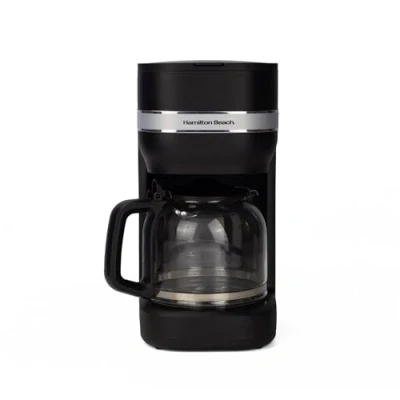 Image of Hamilton Beach Ella Coffee Machine, 1.5L, Filter Maker, Makes 12 Cups, Removable Washable Filter, Anti Drip, Water Level Window, 900W HBC9453MB, Matte Black