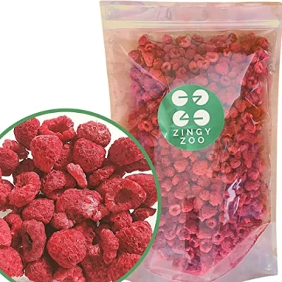 Image of Freeze Dried Raspberries XL 350g Premium Vegan Raw Fruit Whole Pieces of Raspberry Berries Dehydrated Snacking, Baking, Cocktails, Drinks