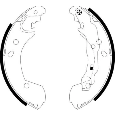 Image of 7701208357 Brake Shoes TEXTAR 91062600 203mm 37mm with handbrake lever without accessories automatic adjustment NISSAN: Note I, MICRA 3