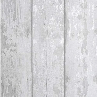 Image of Metallic Washed Wood Wallpaper Grey Silver Plank Embossed Textured Y�L