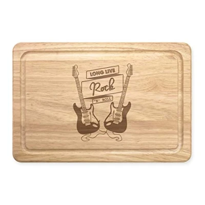 Image of Long Live Rock N Roll Electric Guitar Rectangular Wooden Chopping Board