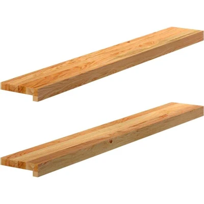 Image of vidaXL Window Sills 2 pcs Light Brown 110x15x2 cm Solid Wood Oak