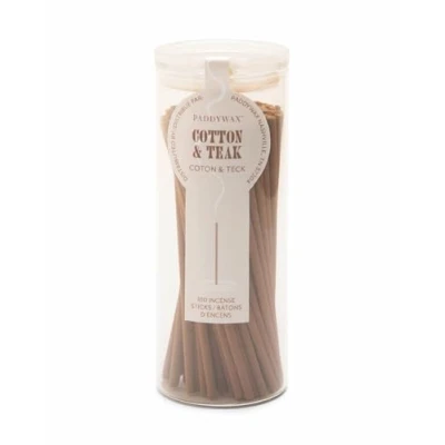 Image of Paddywax Haze Collection Incense Sticks in Glass Jar, 100 Piece, Cotton &amp; Teak