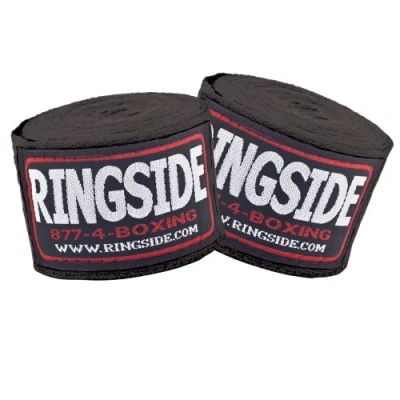 Image of Ringside Cotton Standard Boxing Handwraps (Black)