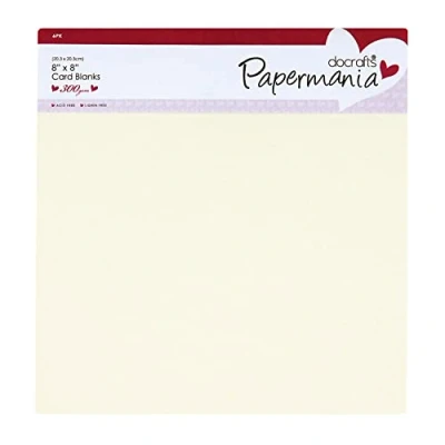 Image of Papermania 8 x inch 300 GSM Square Cards and Envelopes, Pack of 6, Cream