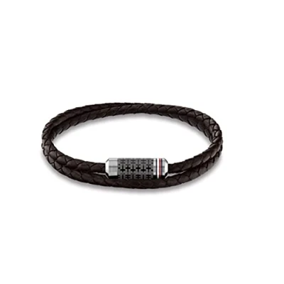 Image of Tommy Hilfiger Jewelry Men&#039;s Leather Bracelet Brown 2790325