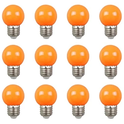 Image of Aiwerttes E27 Golf Light LED Small Edison Screw Colour Bulb 2W, Energy Saving Equivalent to 20W Incandescent Bulb, Suitable for Terrace Party,12 Packs(Orange)